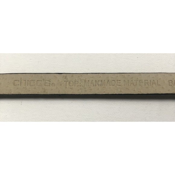 Chicos Black Leather Hip Belt Adjustable Pewter Boho Horseshoe Buckle M/L 31-44” - Picture 10 of 16